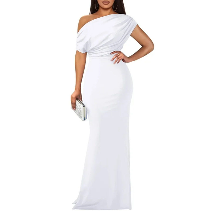 Elegant French Style Off Shoulder Bodycon Dress Summer Collection Slim Fit Chic Design Perfect for Parties and Events
