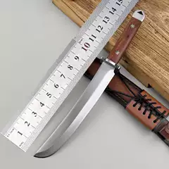 All-Steel High-Hardness Firewood Camping Knife Fishing Hiking Outdoor Knife Steel Tail Integrated Keel Samurai Knife Fruit Straight Knife