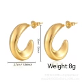 Irregular C- shaped earrings Golden MS-018