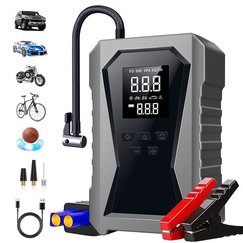 Car Air Pump, Electric Air Pump, Car Emergency Starting Power Supply, All-In-One Machine with Power Bank, Battery Ignition Artifact
