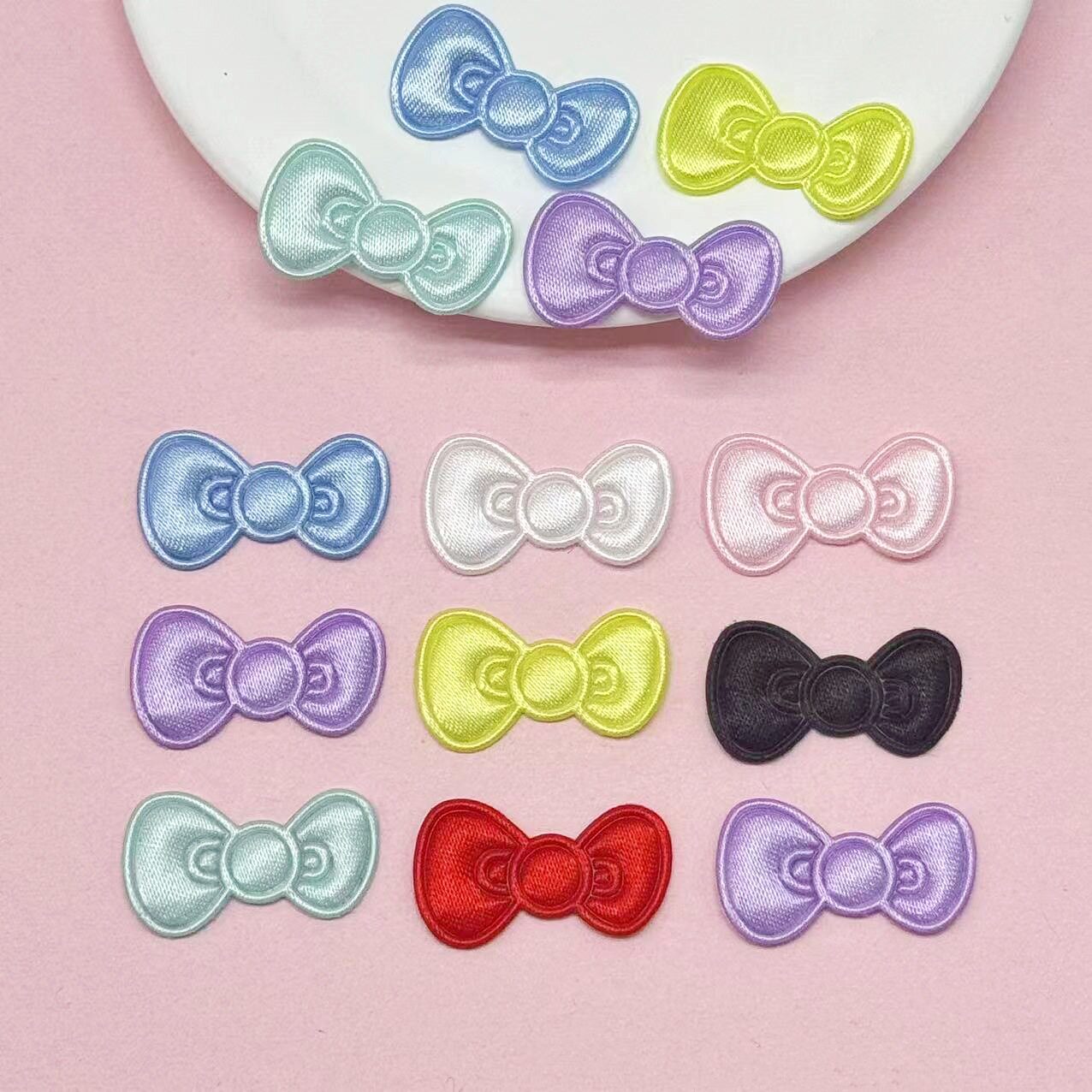 โบว์ผูก ของประดับน่ารักสำหรับเด็กผู้หญิง งานแฮนด์เมด DIY กระเป๋าใส่ของ แผ่นรองใส่ของ วัสดุเสื้อผ้า ถุงมือ ผ้าพันคอ