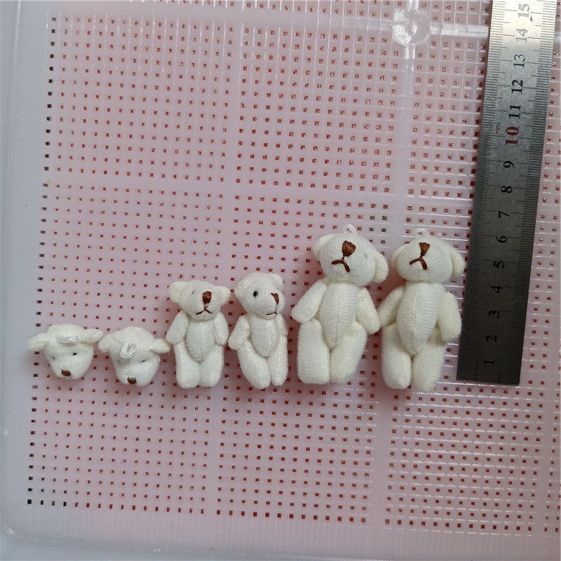 Small size plush toy mini 3.5-4.5 joint bear teddy bear black pure white accessories DIY decorations wholesale