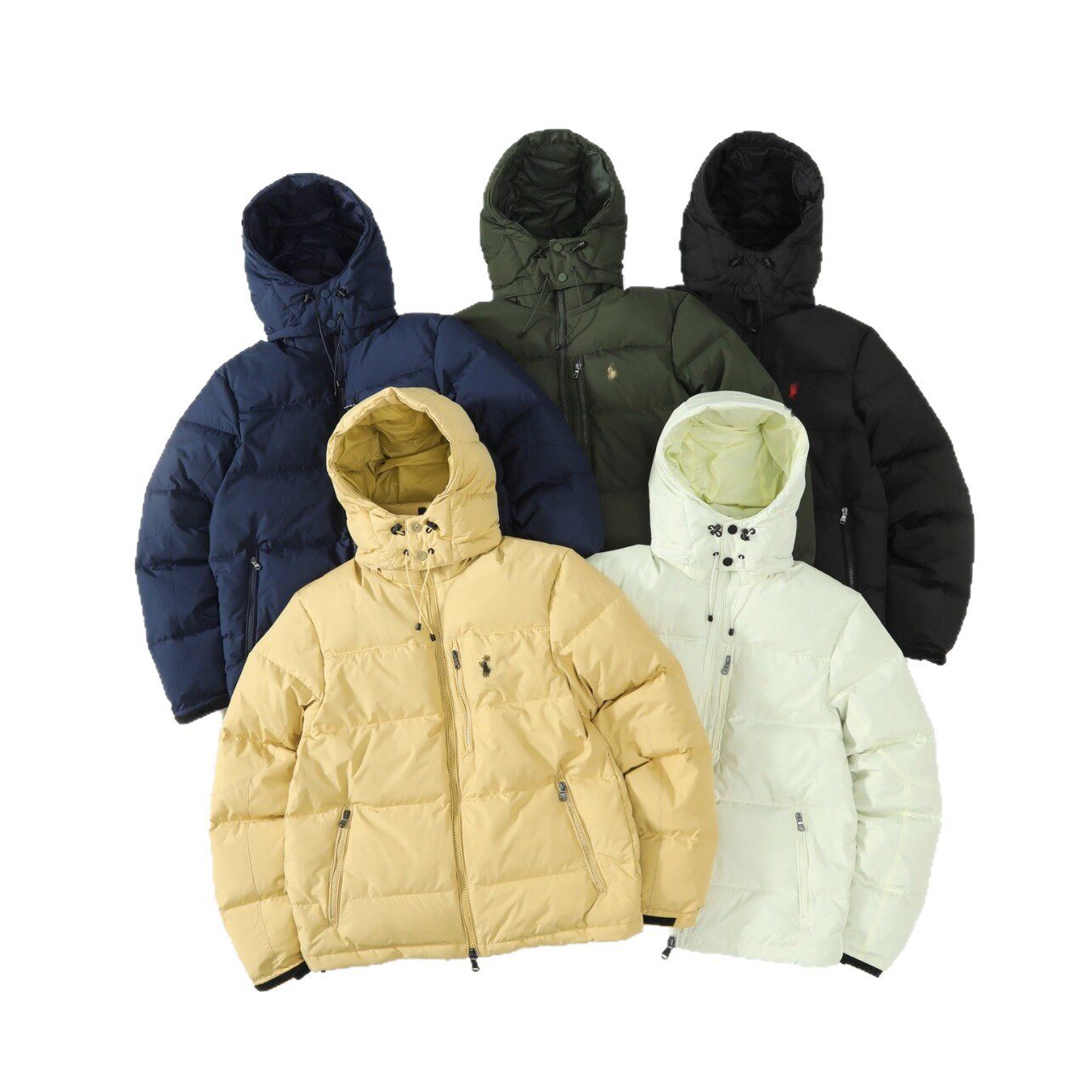 High-Quality Rl Laff down Jacket White Duck down Jacket Detachable Hood Windproof and Waterproof Couple Style Hooded Jacket