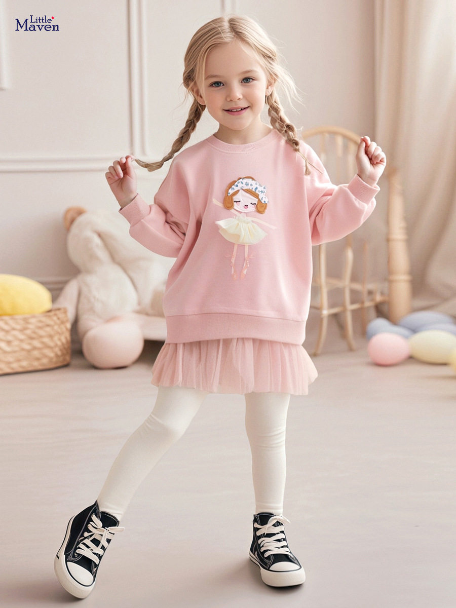 Girls' Hoodie Dress Set, Autumn Girls' Outfit, Kids' 2-piece Set