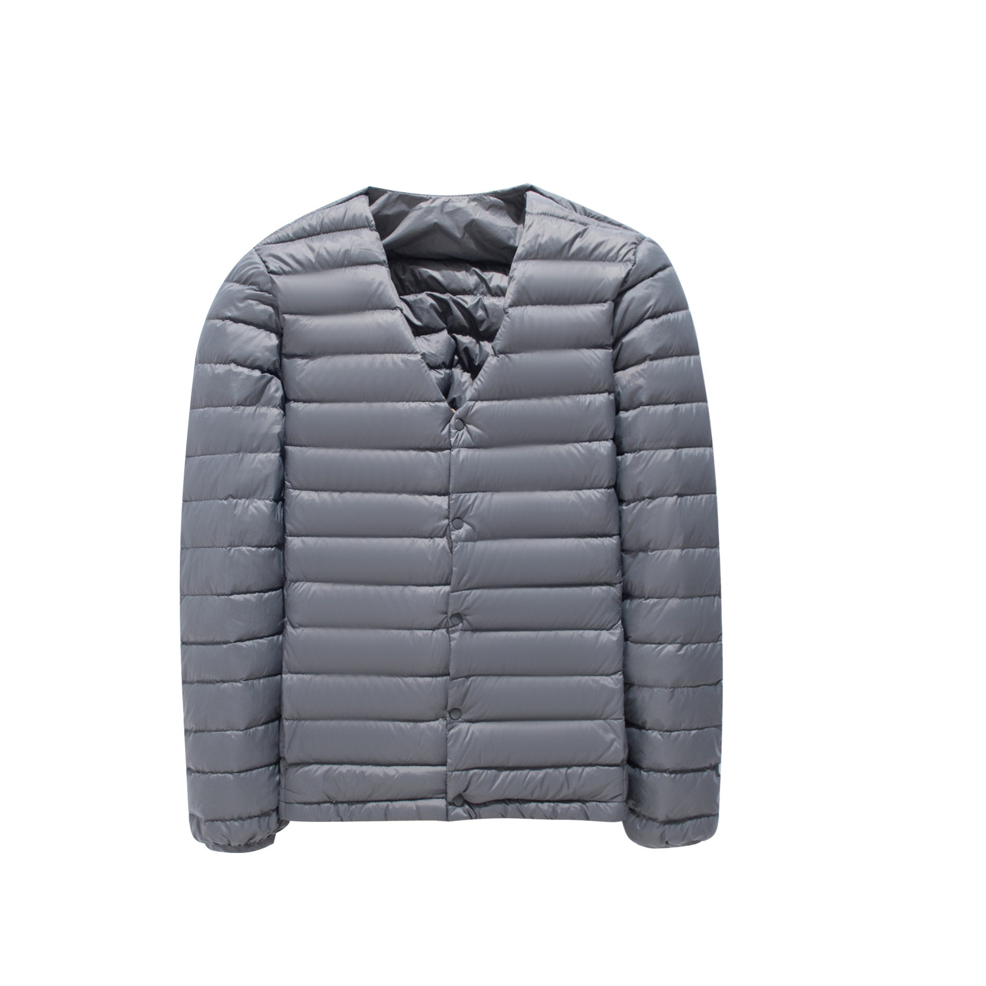 2024 New Lightweight down Jacket Men's Collarless down Warm Liner Large Size Inner Wear Round Neck V-Neck Thin Style