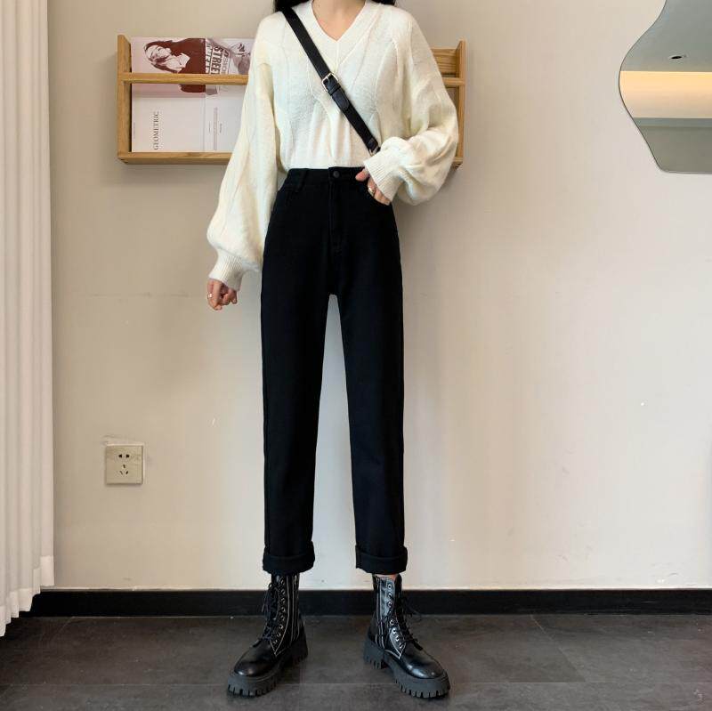 High Waisted Loose Fit Straight Leg Jeans for Women Slimming Cropped Length Casual Style Spring Summer Collection