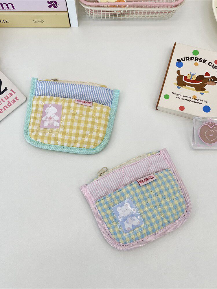 58261 Cute and Sweet Card Holder, Coin Storage Bag, Student Bank Card Id Bag, Coin Storage Bag for Small Objects