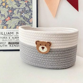 Cotton Rope Woven Snack Storage Basket Desktop Remote Control Storage Box Bedside Storage Basket Cosmetics Storage Basket