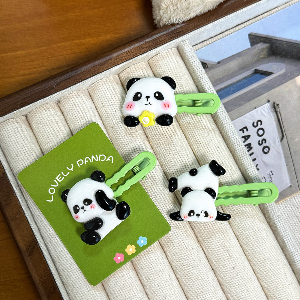 可爱熊猫发夹学生卡通刘海碎发夹高颜值碎发侧边夹少女心头饰发饰