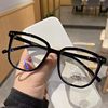 Korean black-rimmed glasses men's myopia has several degrees of net red anti-blue light optical eye frame women's trendy thin flat light