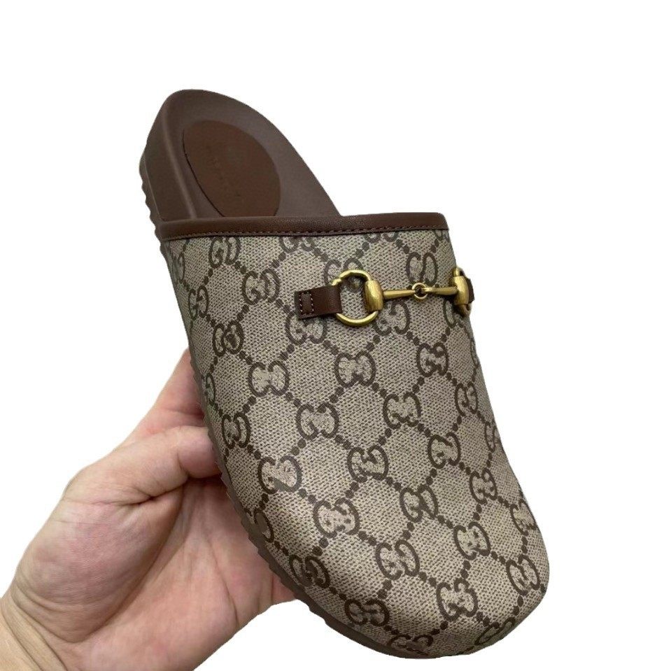 High Version G Home Baotou Half Slippers Women's Summer Outfit Mueller Shoes Horse Buckle Flat Shoes All-Match Casual Lazy Shoes