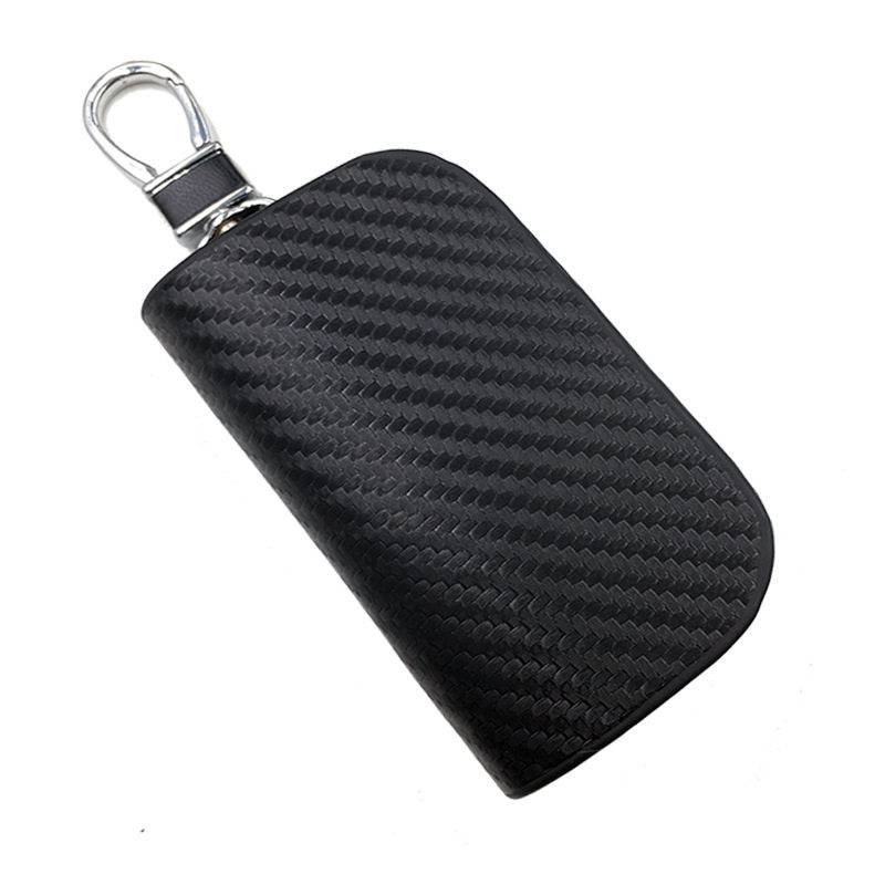 Car Key Case Carbon Fiber Pattern Zipper Bag Universal Personalized Remote Control Protective Case Coin Purse Men's and Women's Key Bag