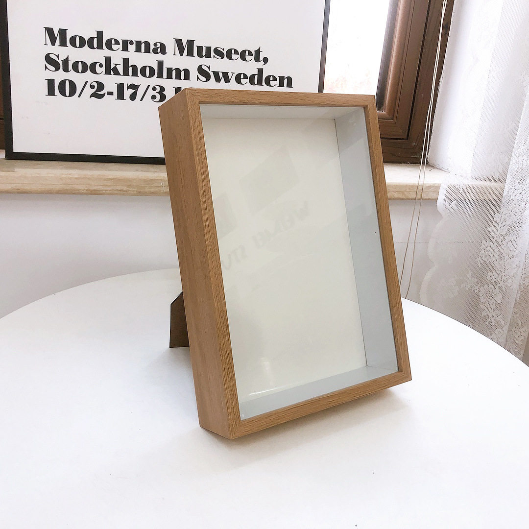 Factory direct dried flower photo frame diy wall wholesale creative hollow wooden 3-5cm decorative dried flower frame specimen frame