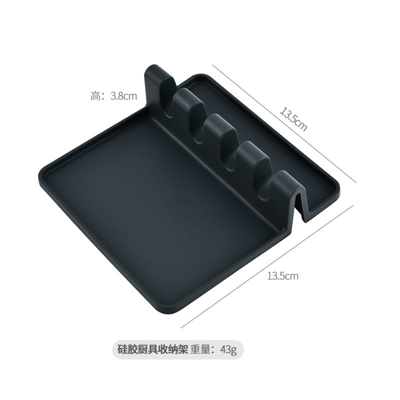 Silicone Kitchenware Storage Rack, Tableware Storage Rack, Soup Spoon and Spatula Rack, Multi-Functional Countertop Storage Pad, Kitchen Utensil Storage Tray