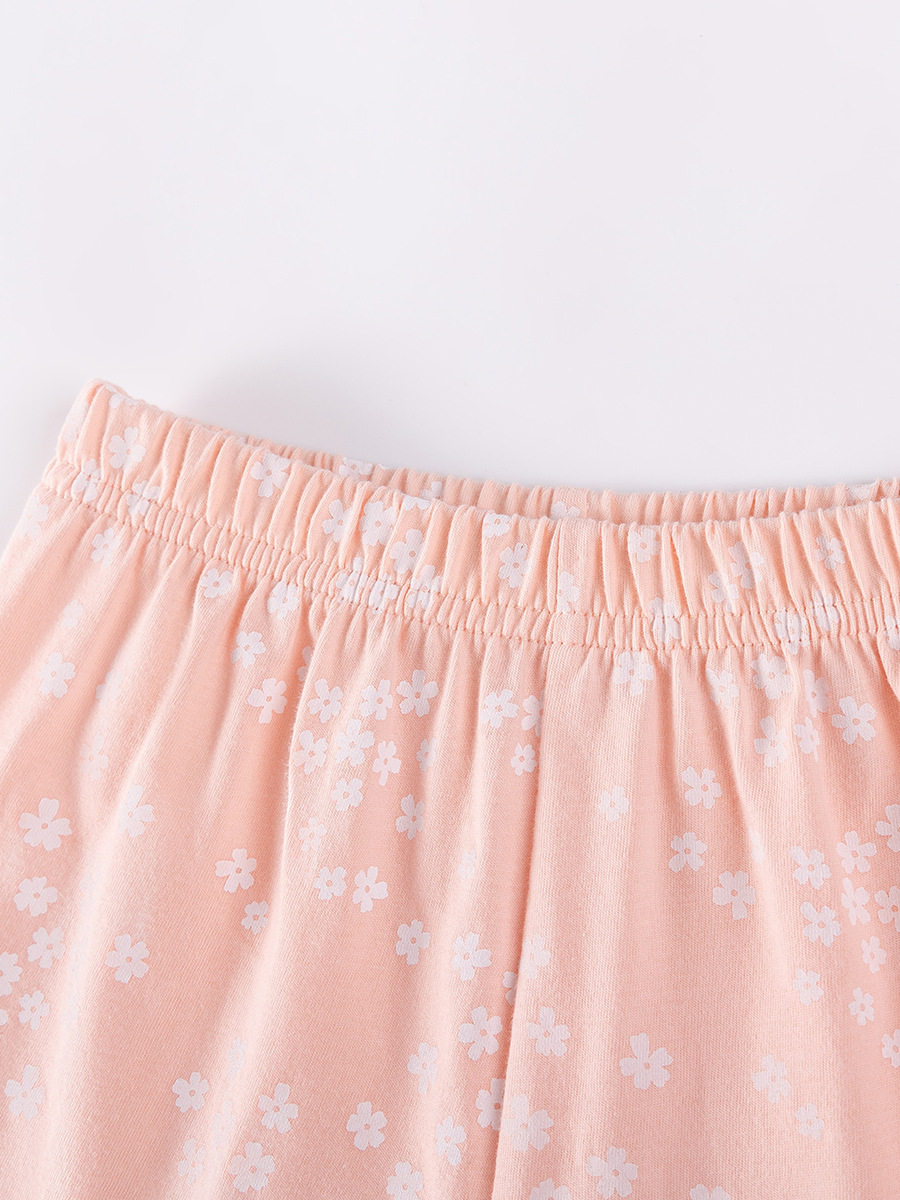 Girls' Summer Cute Set, Crew Neck T-Shirt & Shorts Two-Piece Outfit