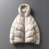 231g White Goose down Winter Warm Hooded Goose down Jacket Men's Cleanfit Loose Silhouette Quilted Bread Jacket Outer