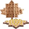 ​ Natural Solid Wood Maple Leaf Shape Devil's Egg Dinner Plate Creative Table Placement Props Thanksgiving Egg Tray