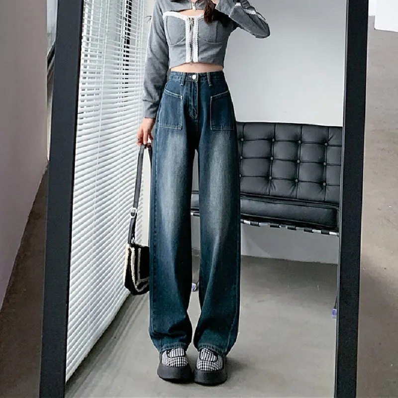 High Waisted Wide Leg Jeans for Women Loose Fit Flattering Long Length Perfect for Autumn Winter Wholesale Available