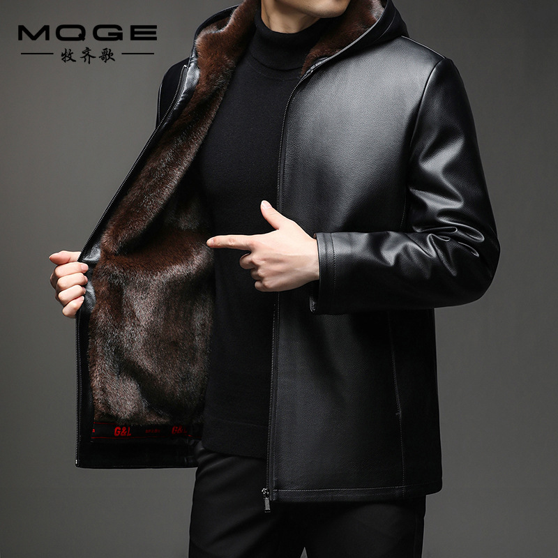 Áo Da Nam Mũ Liền Hàng Mùa Xuân Thu Đông