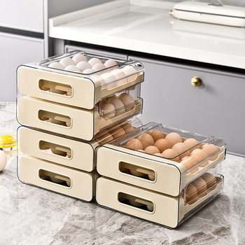 Cross-Border Refrigerator Special Drawer-Type Egg Storage Box Kitchen Food-Grade Organizing Artifact Egg Storage Box