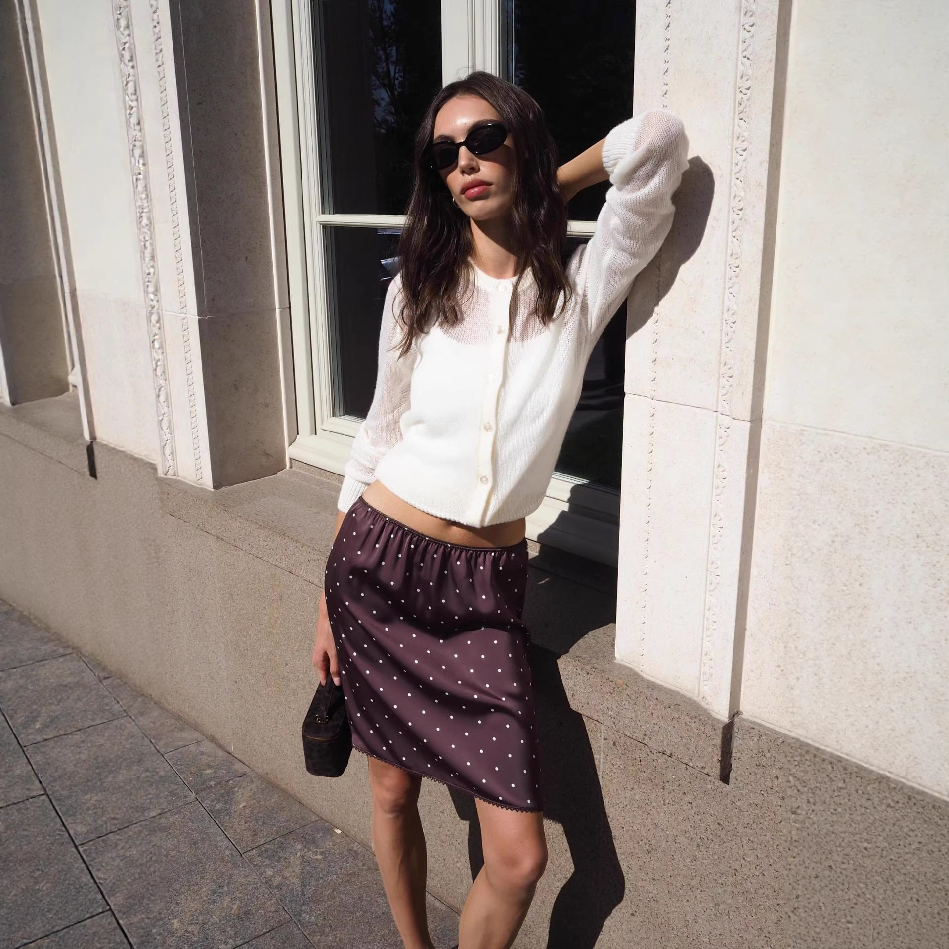 Soft Knit Cardigan Hollow Out Design Round Neck Long Sleeve Casual Chic for Spring and Autumn Wholesale Available