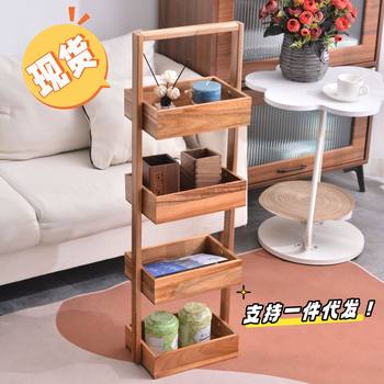Simple solid wood multi-layer storage rack snack storage living room bathroom wooden multi-layer gap storage rack kitchen storage