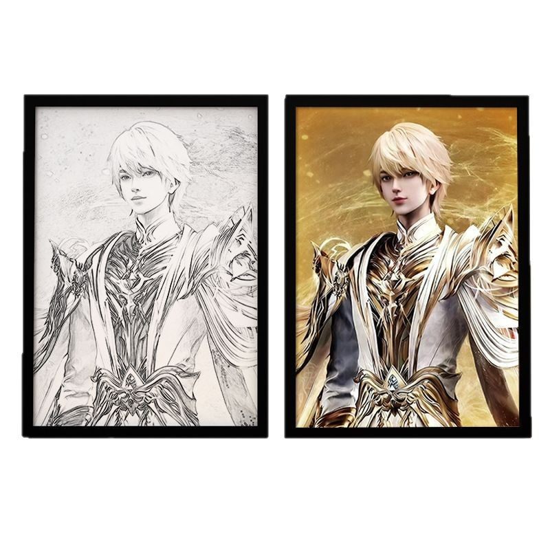 Shen Yin Throne Perimeter Mirror Light Painting Photo Frame Sheng Caier Long Hao Chen Wen Xin Night Light Black Light Painting