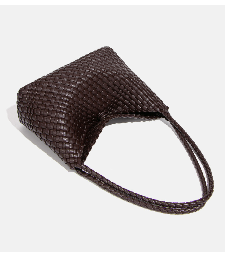 Túi tote nữ đan dệt phong cách thời trang đường phố, túi đeo vai và kẹp nách cỡ lớn — B2645 # Màu be, B2645 # màu đen, B2645 # Màu nâu., B2645 # Màu trắng ngà