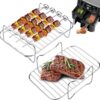 Air fryer barbecue rack 304 stainless steel vertical kebab rack dehydrating rack barbecue stand toast bread rack