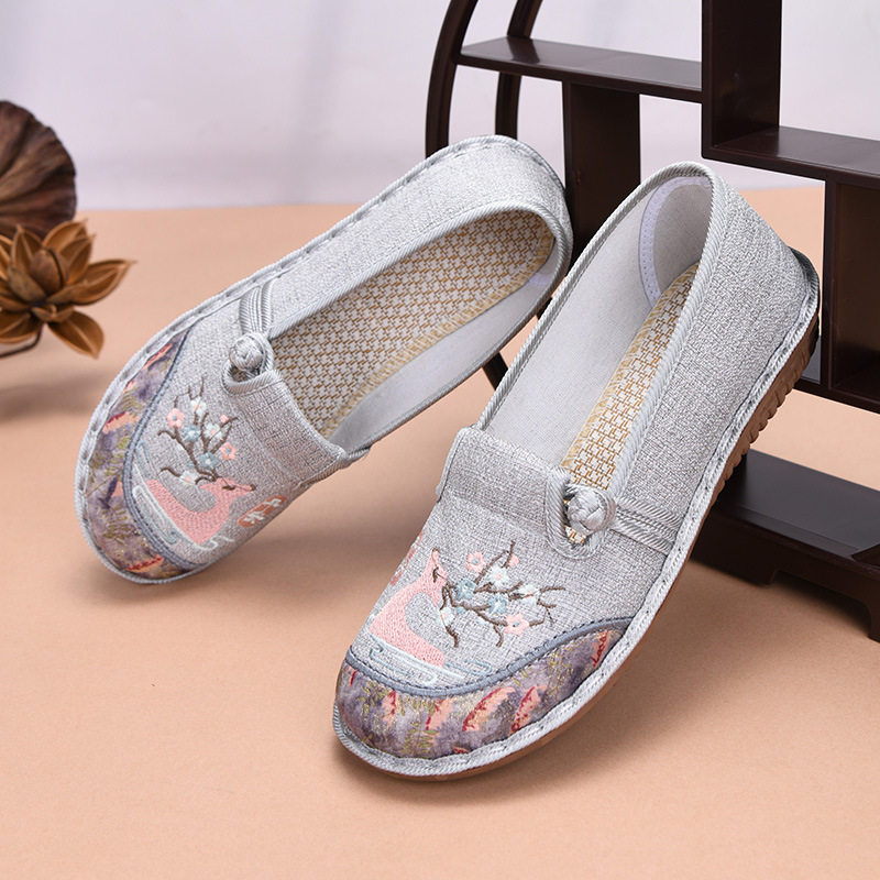 Yan Xuan [Happy Deer] New Chinese Style National Style Shoes Retro Ethnic Style Han Clothing Embroidered Shoes Old Beijing Cloth Shoes Women's Shoes