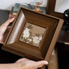 Photo Frame American-Style Solid Wood Oil Painting Frame with a Sense of Atmosphere for Decorating the Living Room and Bedroom, Wall-Mounted Light Luxury Hollow Dried Flower Photo Frame