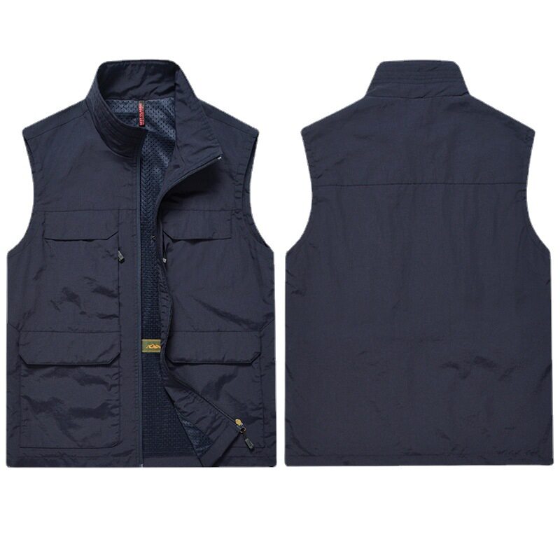 Reflective Emergency Management Vest Multi-Pocket Advertising Vest Custom Printed Logo Photography Workwear