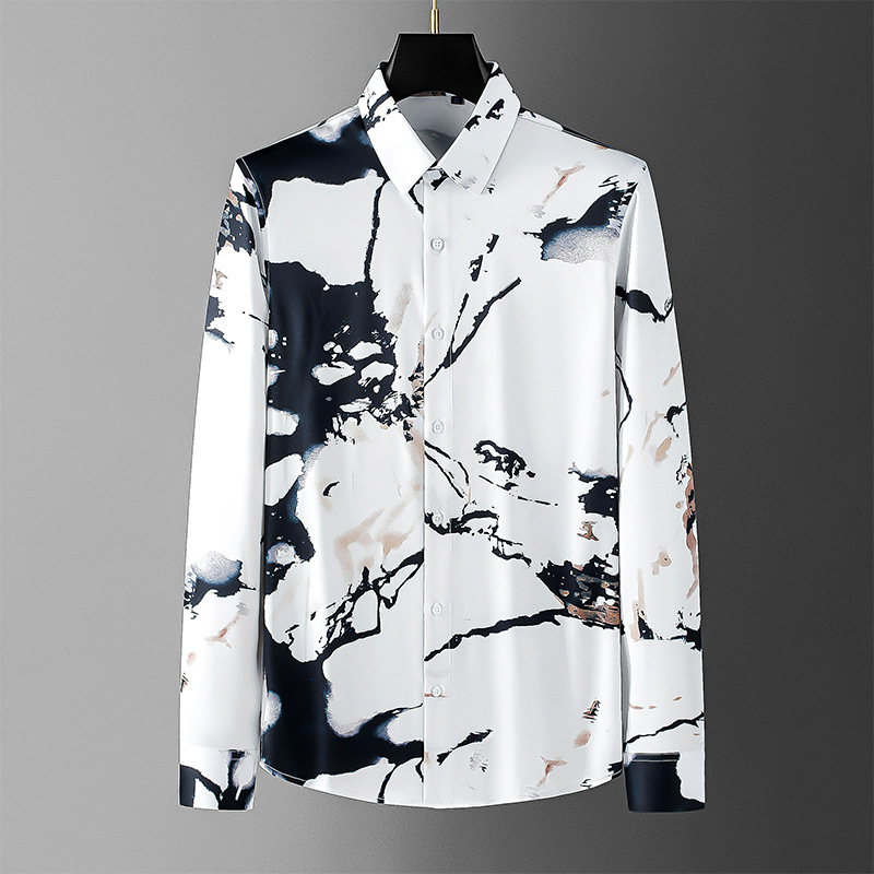 Áo Sơ Mi Nam Dài Tay Họa Tiết Hoa