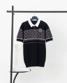 Donkey home (jacquard sleeve polo shirt black)