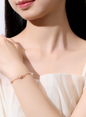 灵蛇手链女S925纯银新中式小众闪锆钱币精致百搭生肖蛇本命年礼物