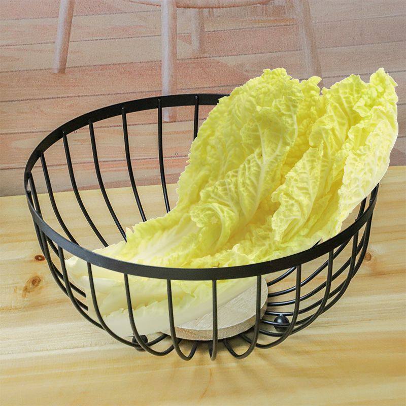 Spot Double-Layer Basket Satchel Iron Fruit Blue Living Room Kitchen Bread Storage Storage Rack Storage Basket