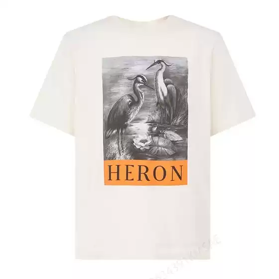 New Luxury Men's T-Shirt High Quality Pattern Bird Print Cotton
