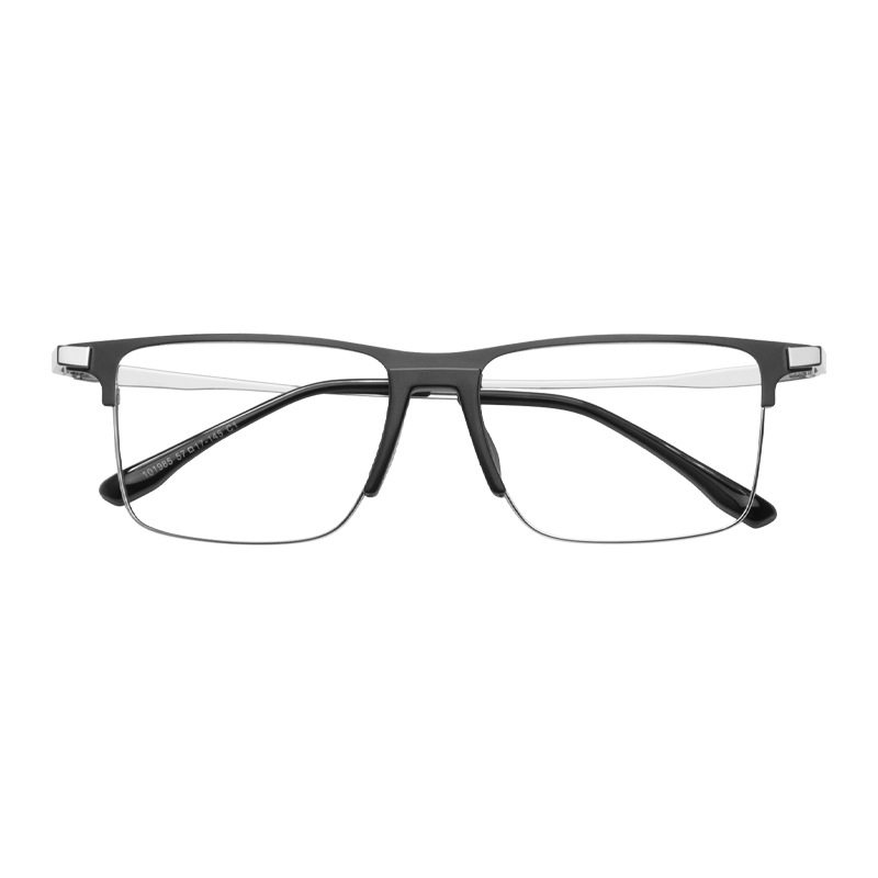 Widened and Enlarged Glasses Frame for Men, Business Ultra-Light Large Face Glasses Frame, Titanium Frame, Anti-Blue Light Flat Mirror, Can Be Equipped with Myopia