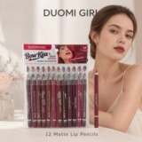 Новая матовая ручка для губной помады DUOMI GIRL, водонепроницаемая и устойчивая к поту, гладкая ручка для губной помады, подводка для губ с точилкой для карандашей