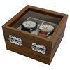 Spot wholesale pear grain wood 2 watch display storage box couple pair watch packaging box double Watch gift box