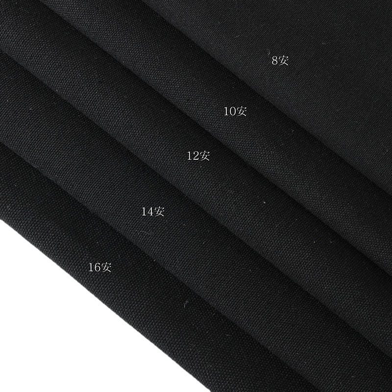 Spot polyester cotton canvas 8 A 12 A 16 A gray fabric natural color GRS black recycled cotton canvas handbag canvas fabric