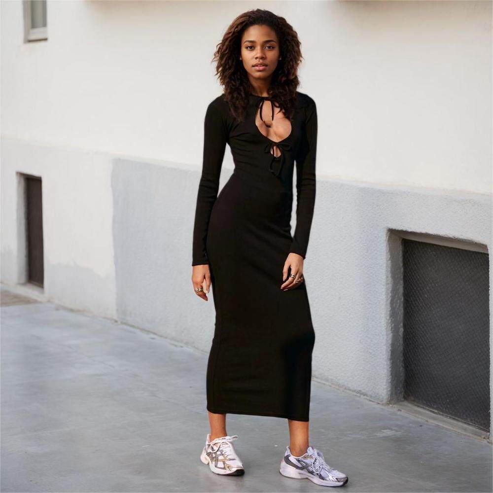Casual Maxi Dress Comfortable Versatile Slim Fit Spring Summer Style for Work or Leisure Wholesale Available