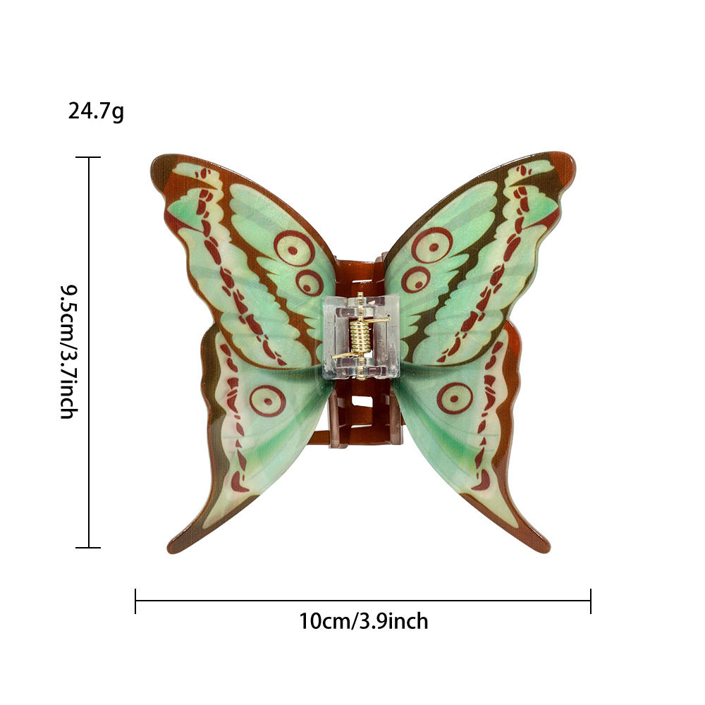 跨境超好看仿镇蝴蝶抓夹女高级感半扎发醋酸发夹后脑勺鲨鱼夹头饰