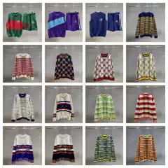 Autumn and Winter Cross-Border Export Trendy Brand g's All-Over Logo Knitwears for Men and Women, Loose Casual Tops
