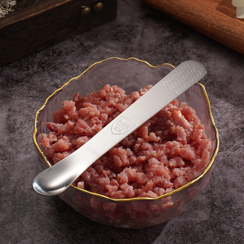 304 Stainless Steel Dumpling Spoon Dual-use Stuffing Digging Mixer Stuffing Spoon Household Dumpling Wonton Spoon Tool