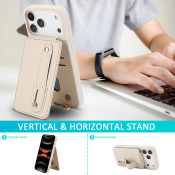 Suitable for Apple 17 Mobile Phone Case Apple 17Promax Mobile Phone Case Cross-Border Anti-Fall Wristband Card Holder Mobile Phone Case