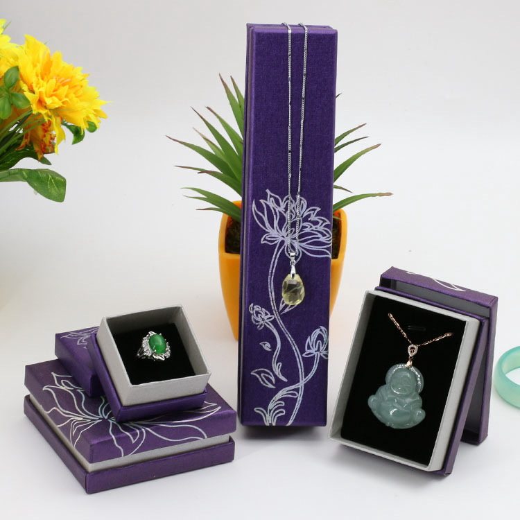 Jewelry Box, Ring and Bracelet Box, Lid with Lotus Design, Jewelry Packaging Gift Box, Chinese Style Jewelry Box