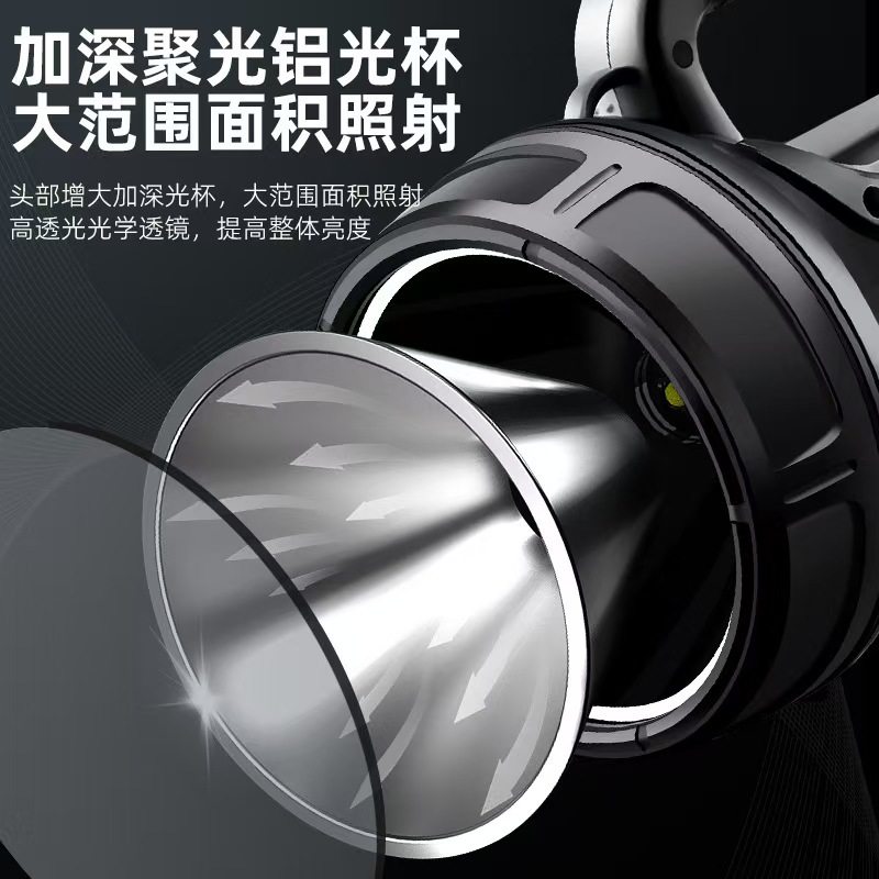 New Outdoor Strong Light Multi-Function Lighting Flashlight Rechargeable Solar Portable Light Patrol Search Work Light