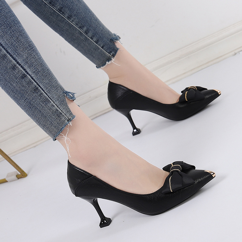 (Mới) Mã K0302 Giá 530K: Giày Cao Gót Nữ Jutyda Thắt Nơ Bướm Phong Cách Hàn Quốc Họa Tiết Hoa Giày Dép Nữ Đồ Công Sở Chất Liệu G01 Sản Phẩm Mới, (Miễn Phí Vận Chuyển Toàn Quốc).