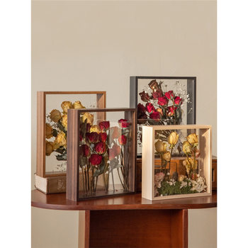 Double-Sided Transparent DIY Handmade Hollow Dried Flower Photo Frame Table Stereo Handmade Painting Concert Ticket Storage Photo Frame